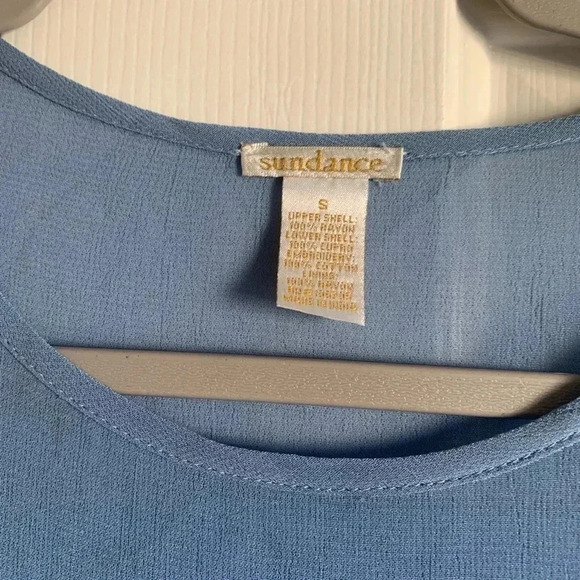 Sundance Twilight Embroidered Chiffon Shift Dress Small - Picture 4 of 4